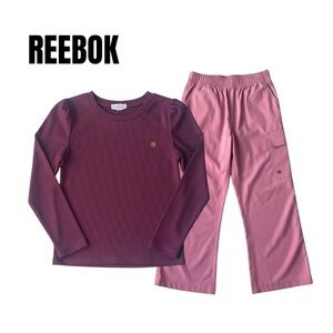 057 Reebok Kids Matching Set in Burgundy and Pink
